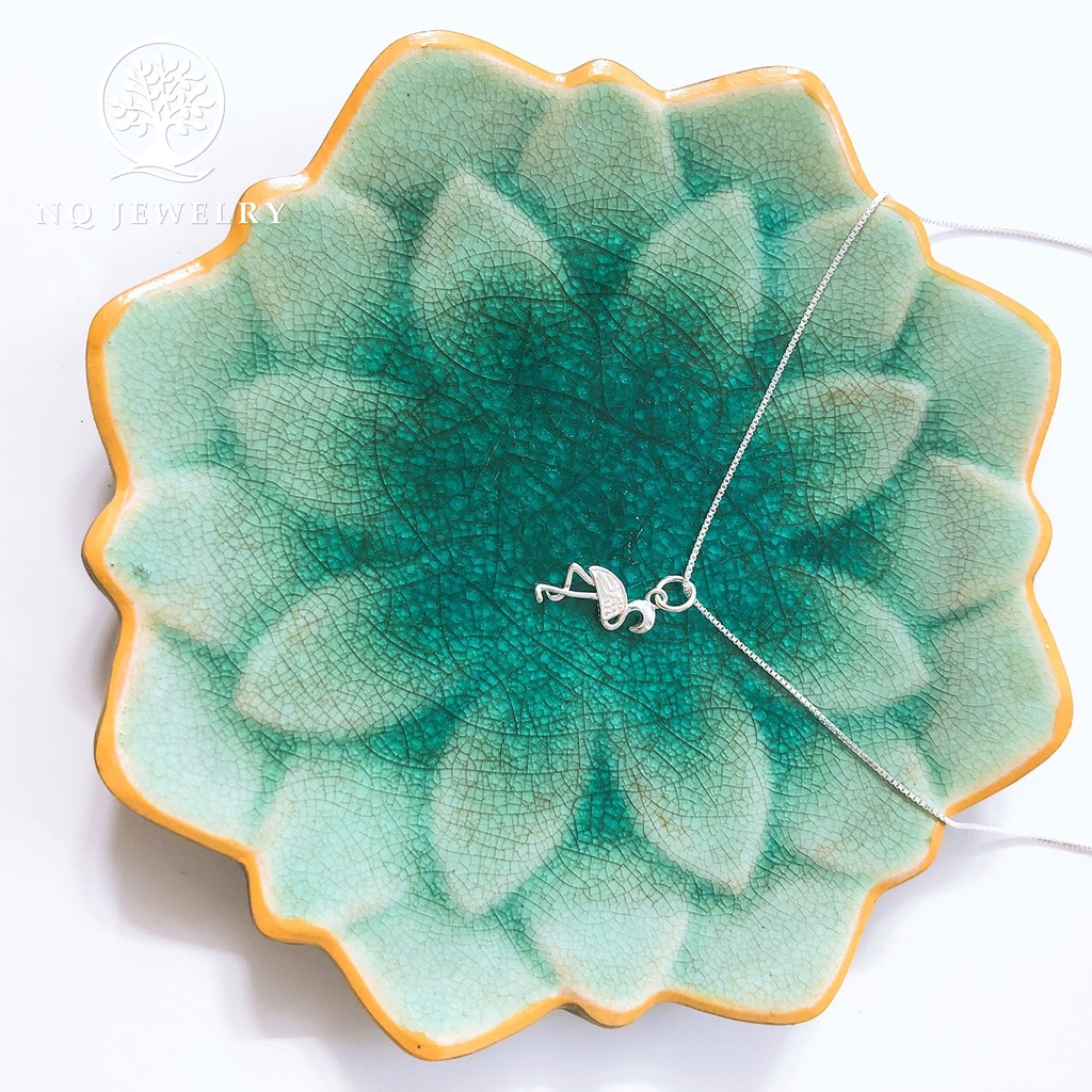Dây chuyền bạc mặt hồng hạc - NQ Jewelry