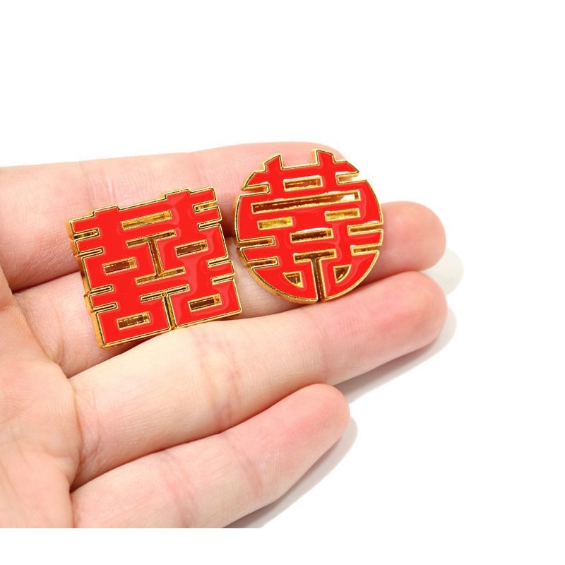 Ghim Cài Áo Song Hỷ Dùng Trong Lễ Cưới Lễ Hỏi