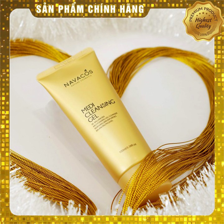 Sữa rửa mặt Navacos Medi Cleansing Gel Hàn Quốc, dành cho mọi loại da giúp tẩy da chết, hỗ trợ dưỡng da 100ml