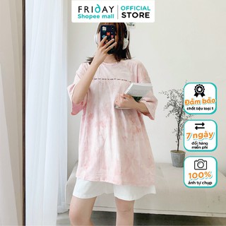 Áo phông loang màu chữ nhỏ Friday