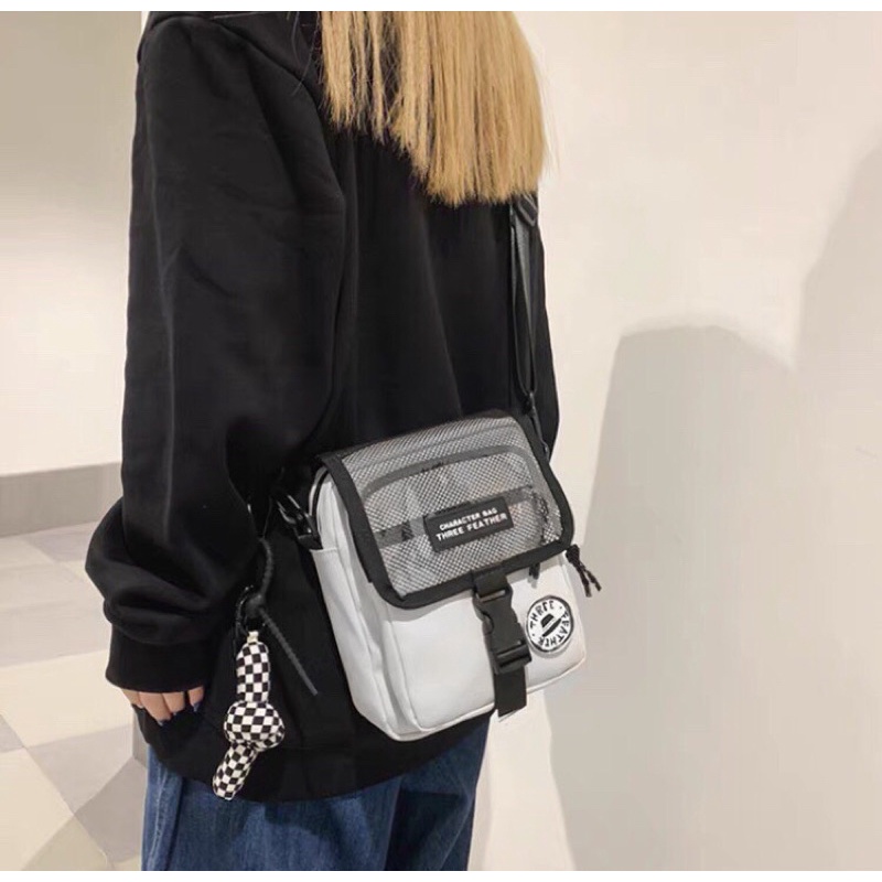 [ Rẻ vô địch ] Túi đeo chéo vải bố chống nước _ túi phối lưới