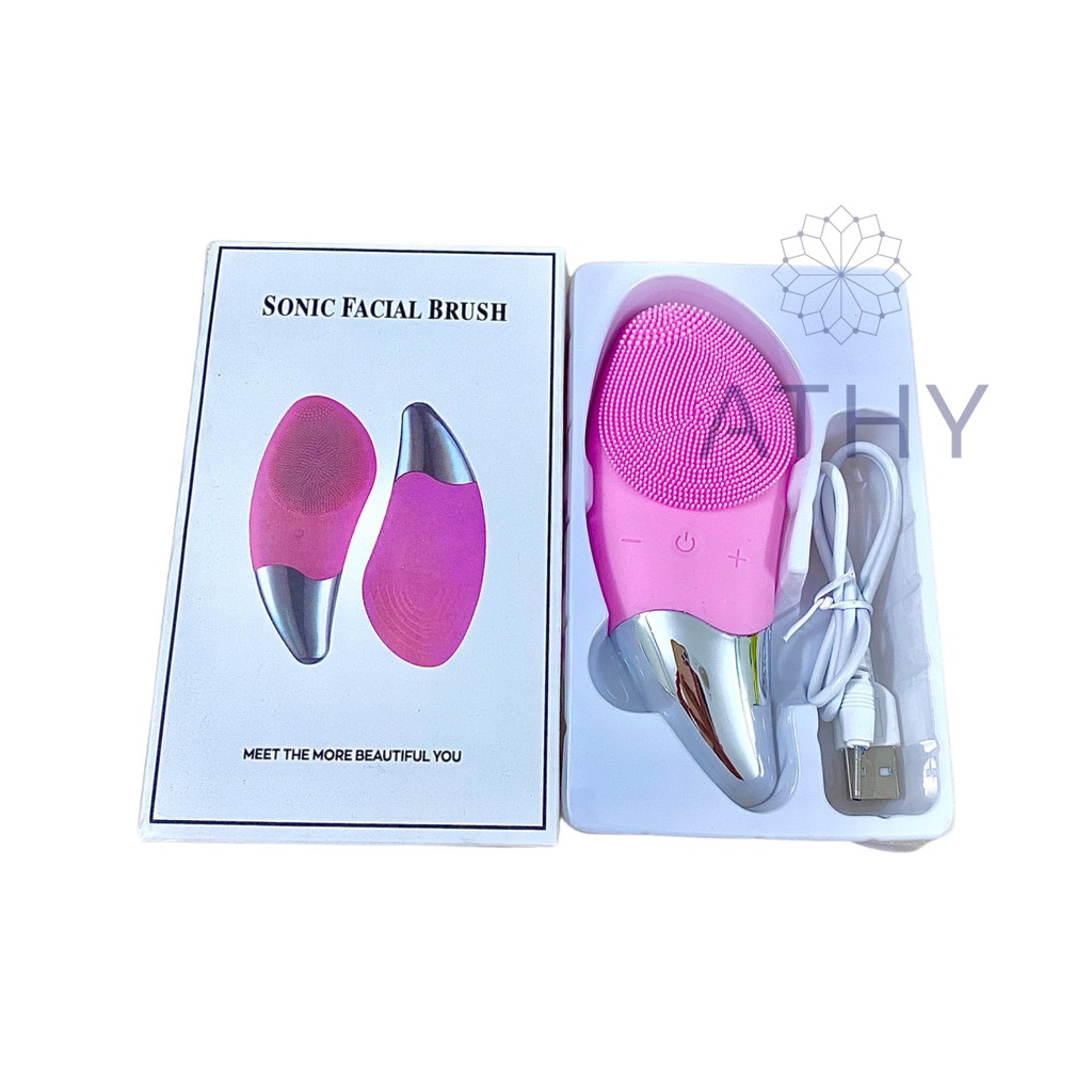 MÁY RỬA MẶT SÓNG ÂM SONIC FACIAL BRUSH THIẾT KẾ MỚI, chất liệu silicon, pin sạc, massage mặt đa chế độ, facial washer