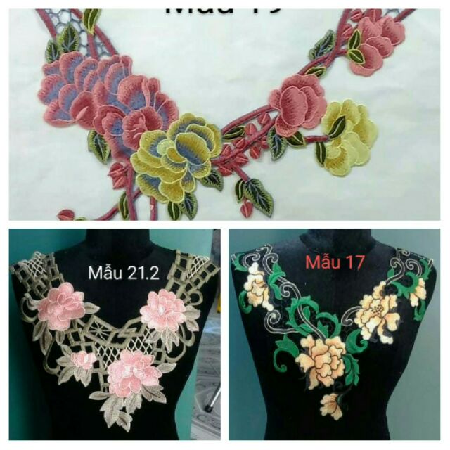 Ren thêu hoa 3D cao cấp