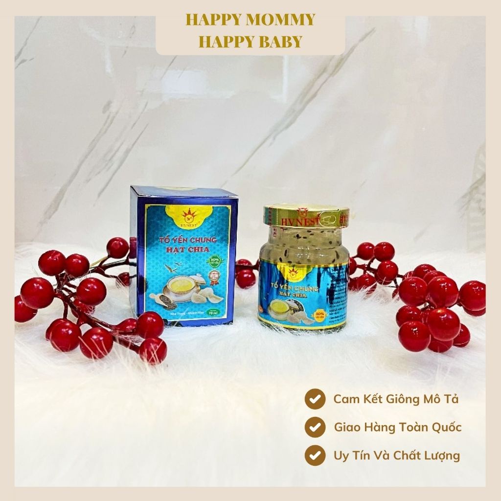 Yến Sào Khánh Hòa Yến Sào Hoàng Việt Yến Tươi Chưng Sẵn Uống Liền Hũ 70ml 30% Yến Tươi Không Chất Bảo Quản Vị Hạt Chia