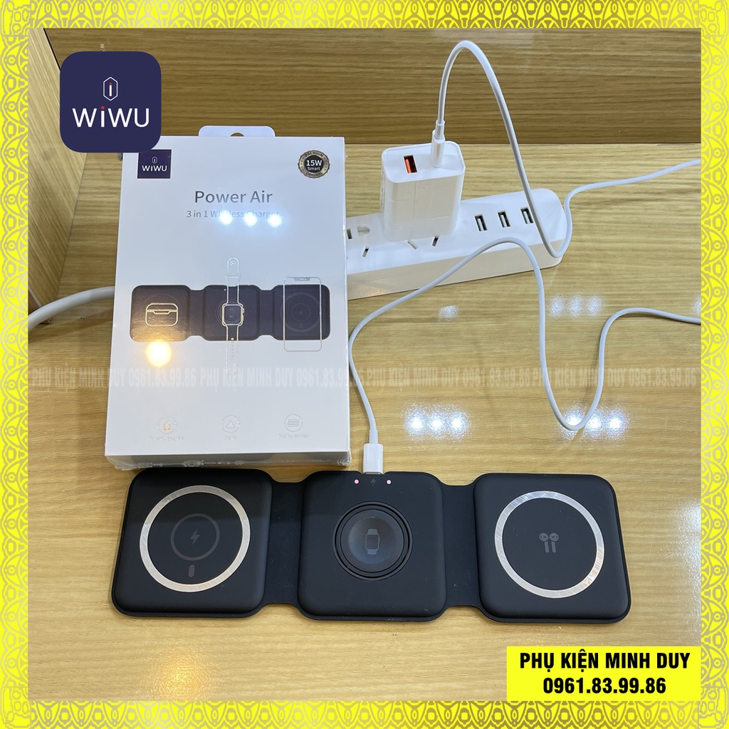Bộ sạc không dây gấp gọn 3 in 1 - WiWU M6 Power Air