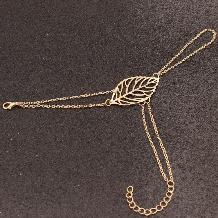 Vòng tay LÁ NỐI XÍCH NGÓN TAY Lắc tay thời trang sang chảnh