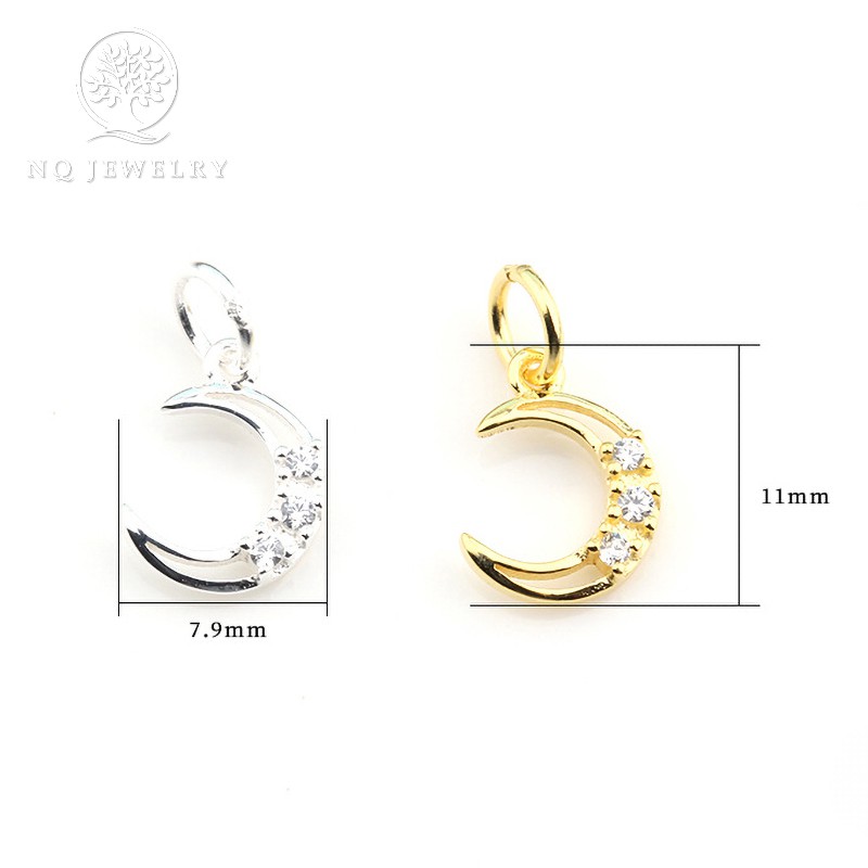 Charm bạc mặt trăng treo 7.9x11mm - NQ Jewelry