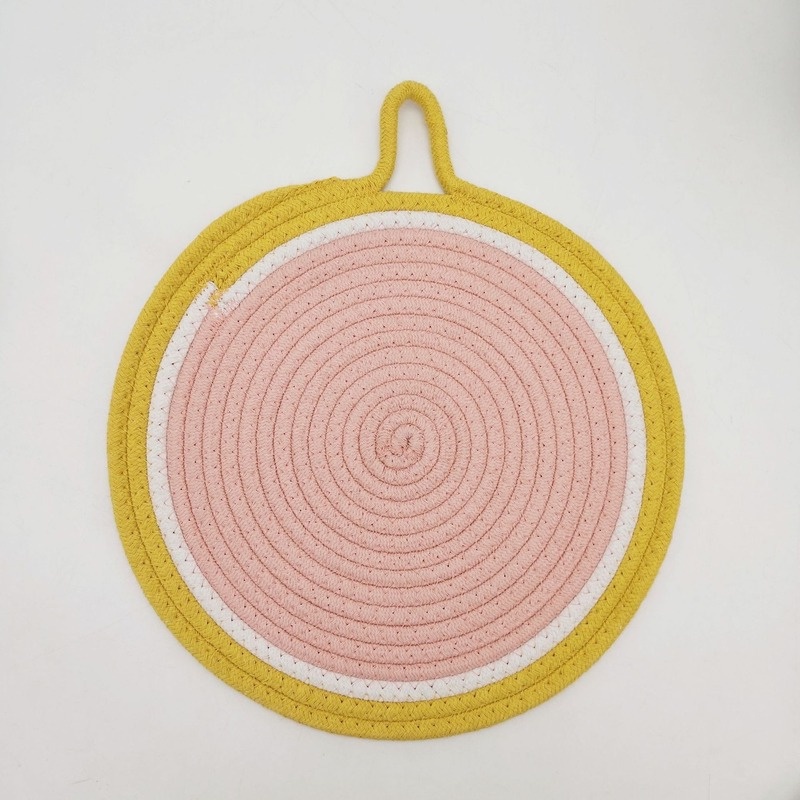 Cotton rope, fruit design, thick, anti-slip, anti-scald table mat