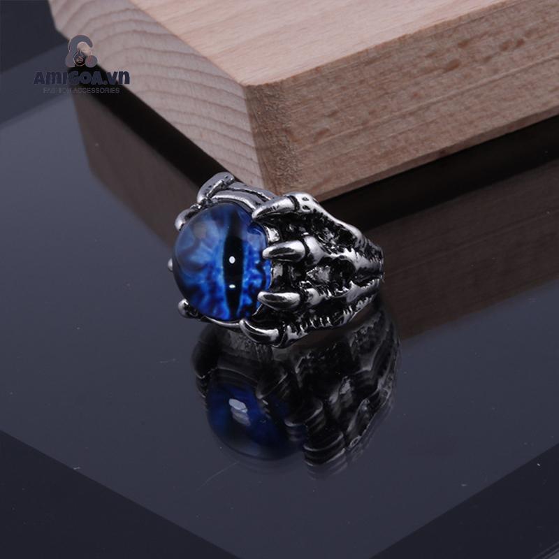 ✨✨Nhẫn hở có thể điều chỉnh hình móng vuốt rồng mắt quỷ phong cách punk vintage