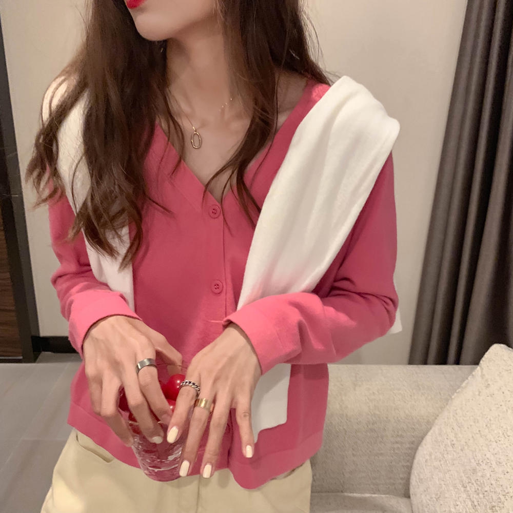 Áo Khoác Cardigan Dệt Kim Mỏng Cổ Chữ V Thời Trang Xuân Thu 32614 | BigBuy360 - bigbuy360.vn