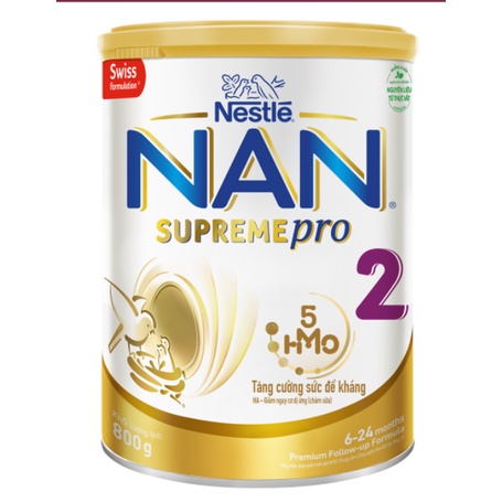 (Mẫu Mới) Sữa Bột Thuỵ Sĩ NAN Supreme Pro số 2 800g