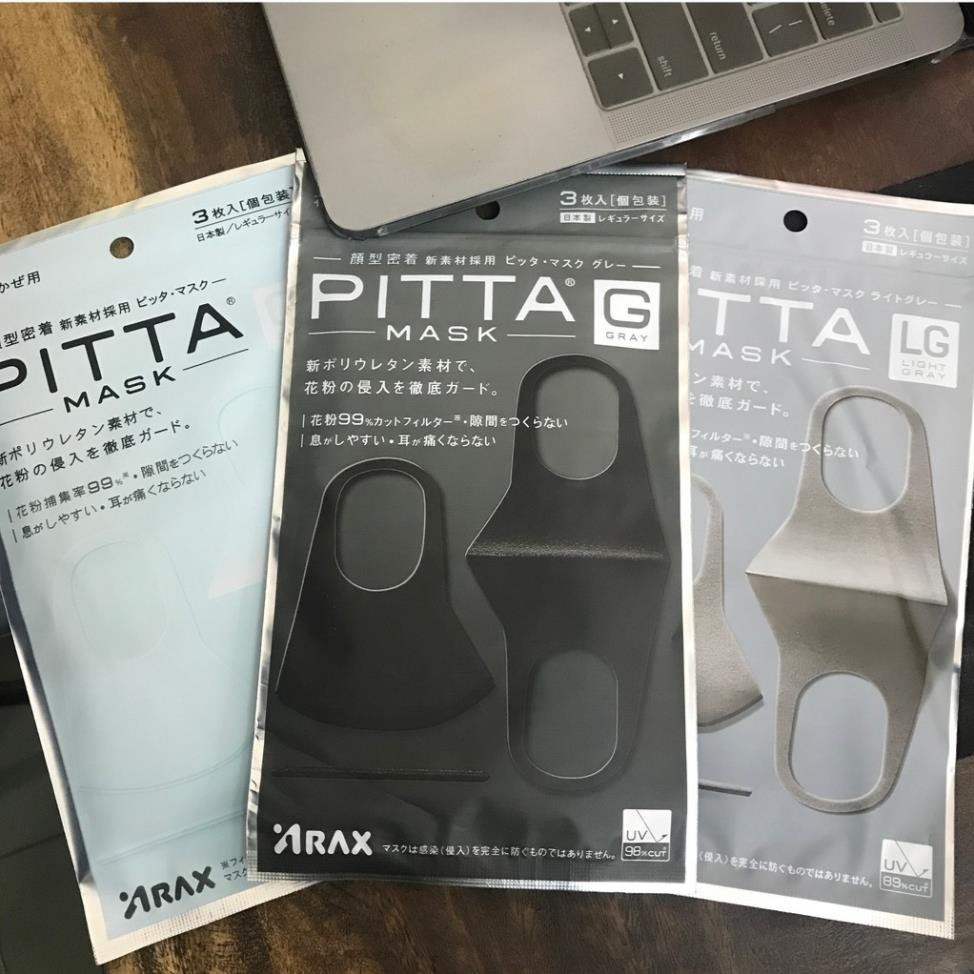Khẩu trang lọc khói bui PITTA giữ nhiệt MASK 3 miếngCHÍNH HÃNG  bảo vệ sức khỏe sức khỏe người sử dụng