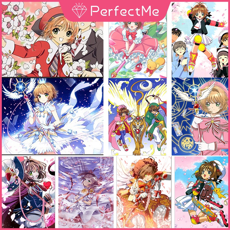 Bộ Tranh Đính Đá 5D Tự Làm 30x40cm Hình Nhân Vật Phim Hoạt Hình Sakura Trang Trí Nhà Cửa