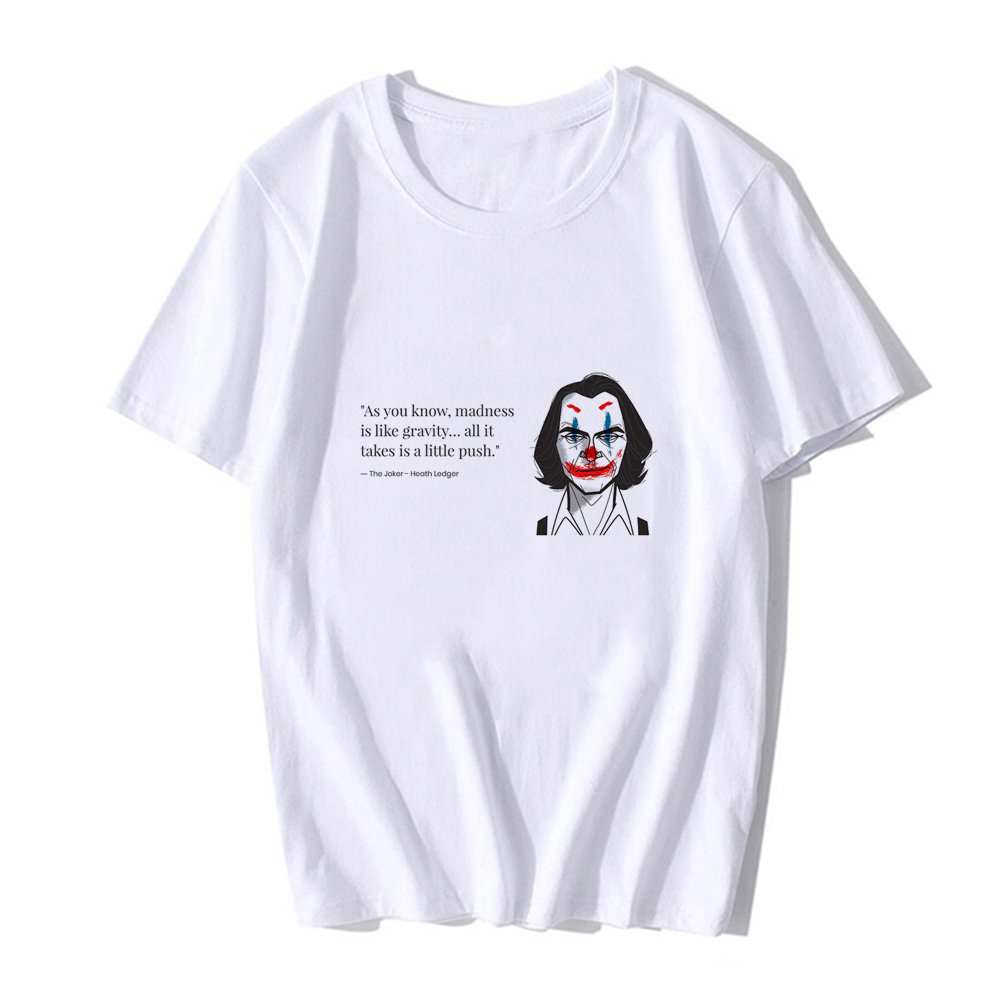 The Joker and Harley Quinn Print Tshirt Hip Hop Summer Women and Men Comfortable  Short Sleeves Tshirt Cartoon Tops Sweethearts Outfit