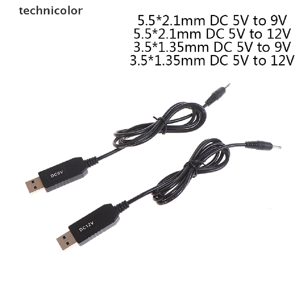 technicolor USB power boost line DC 5V to 9V 12V Step UP Adapter Cable 3.5*1.35mm 5.5*2.1mm TYG