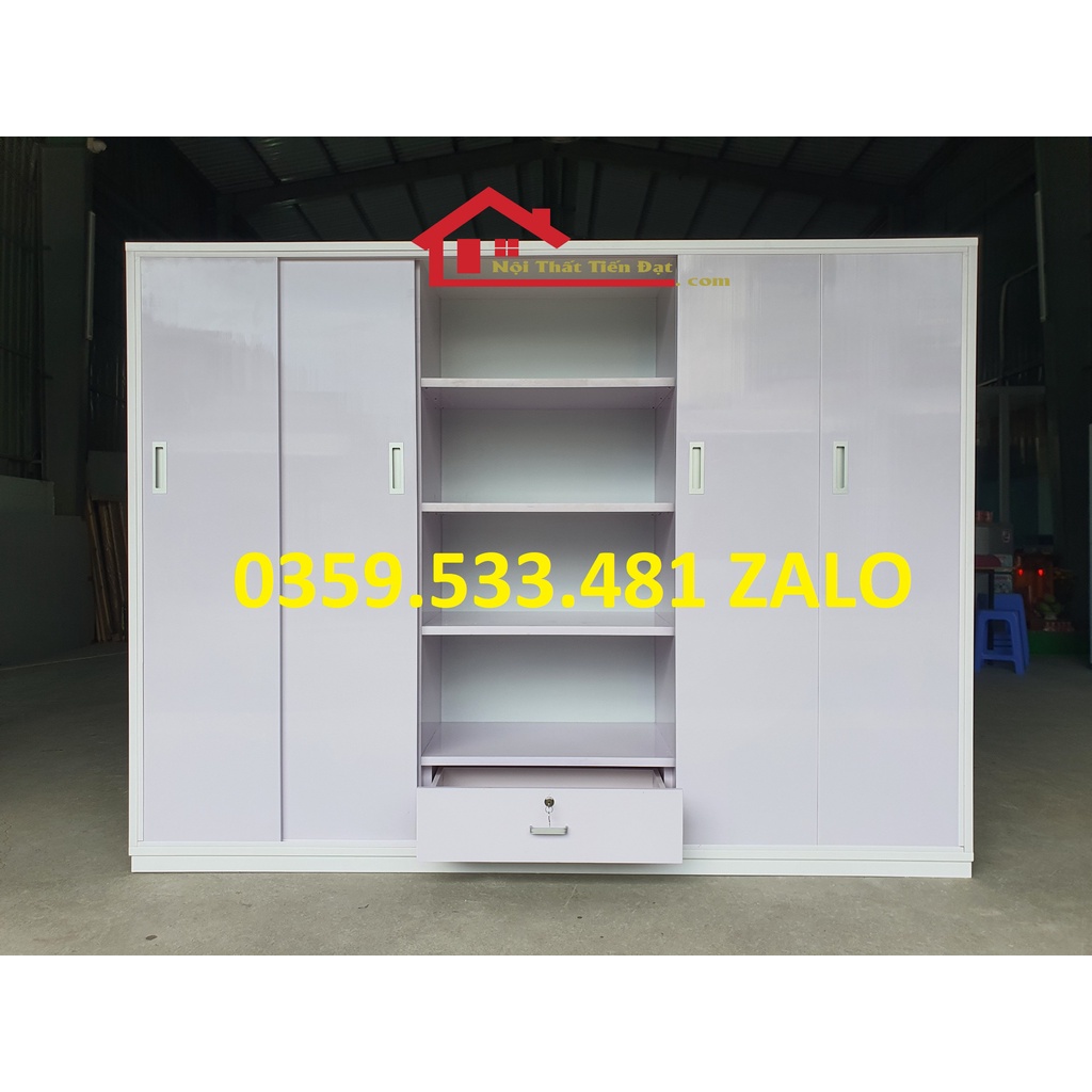Tủ quần áo siêu to 6 cánh lùa nhựa Đài Loan tặng hộc âm có khoá an toàn