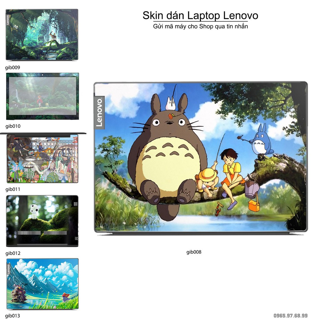 Skin dán Laptop Lenovo in hình Ghibli Studio (inbox mã máy cho Shop)