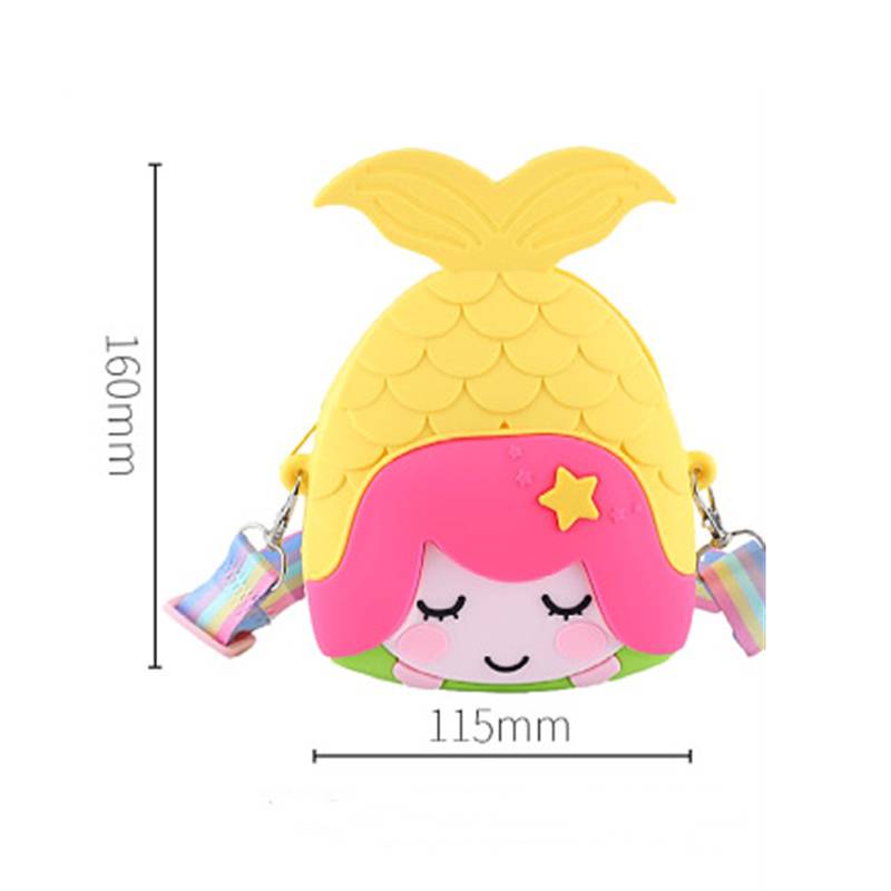 Túi Đeo Chéo Hình Nàng Tiên Cá Hoạt Hình Bằng Silicon Thời Trang Cho Bé Gái