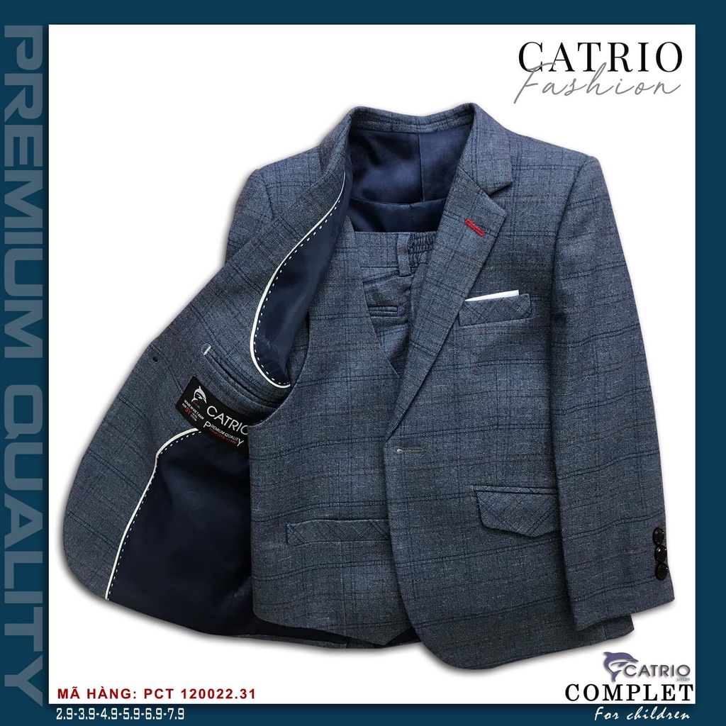 Set bộ vest, complet 2 lớp 3 chi tiết cho bé trai cao cấp hàng thiết kế Made in Vietnam 11-45kg, 2-12 tuổi PCT 120022/31
