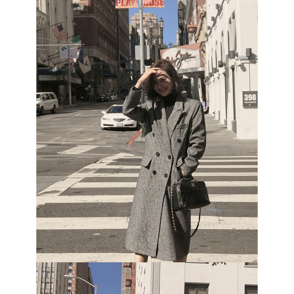 (ORDER- sẵn XL) Set Áo khoác dạ nữ dáng dài Hàn Quốc sang chảnh + Chân váy dáng chữ A | BigBuy360 - bigbuy360.vn