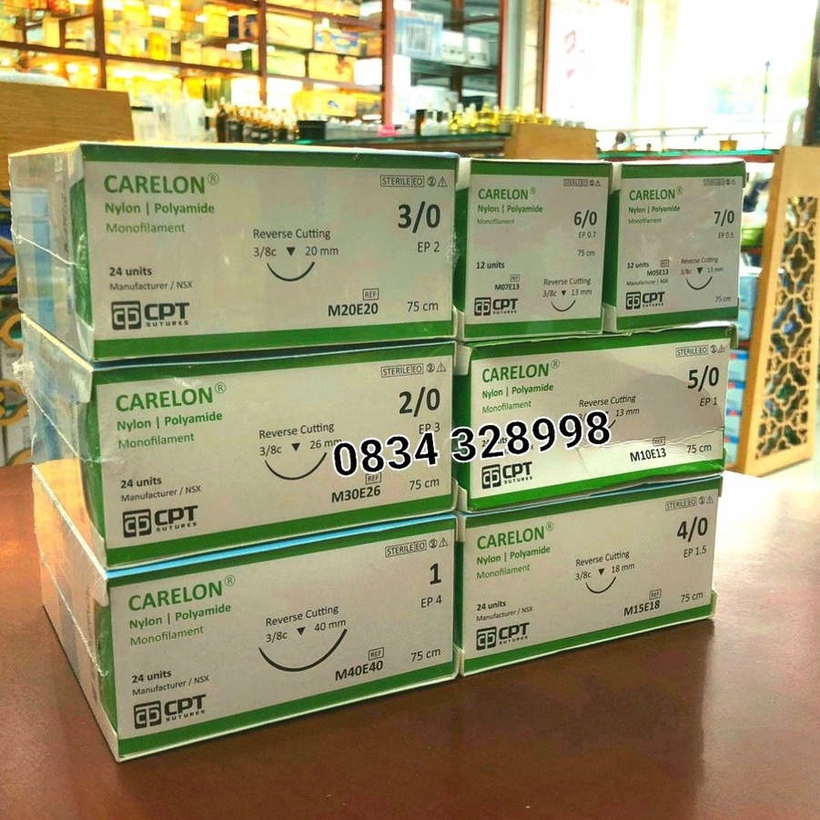 1 tép Chỉ nylon từ 1/0-7/0 CPT khâu vết thương