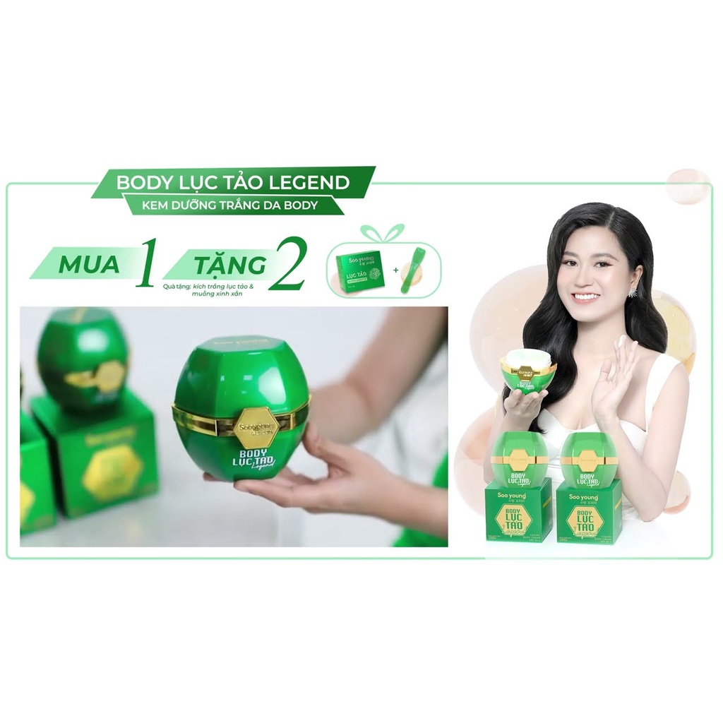 Kem body Lục Tảo Soo young mẫu mới tặng ủ trắng (chính hãng)
