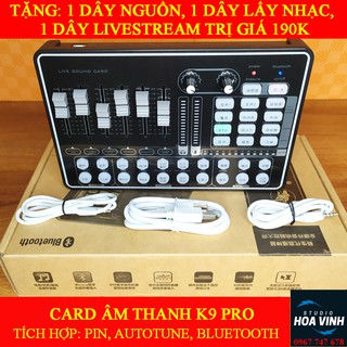 Card Âm Thanh K9 Pro (SOUNDCARD K9 TÍCH HỢP AUTOTUNE, BLUETOOTH VÀ PIN)