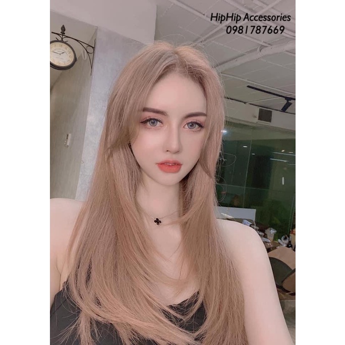 Set titan 3 món bông tai - lắc tay - vòng cổ  hình cỏ 4 lá 🍀 🍀 🍀