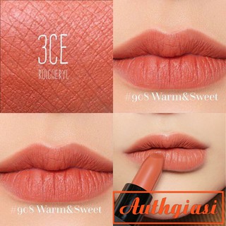 Son 3CE Matte Lip Color 908 màu Cam Đất Siêu Đẹp