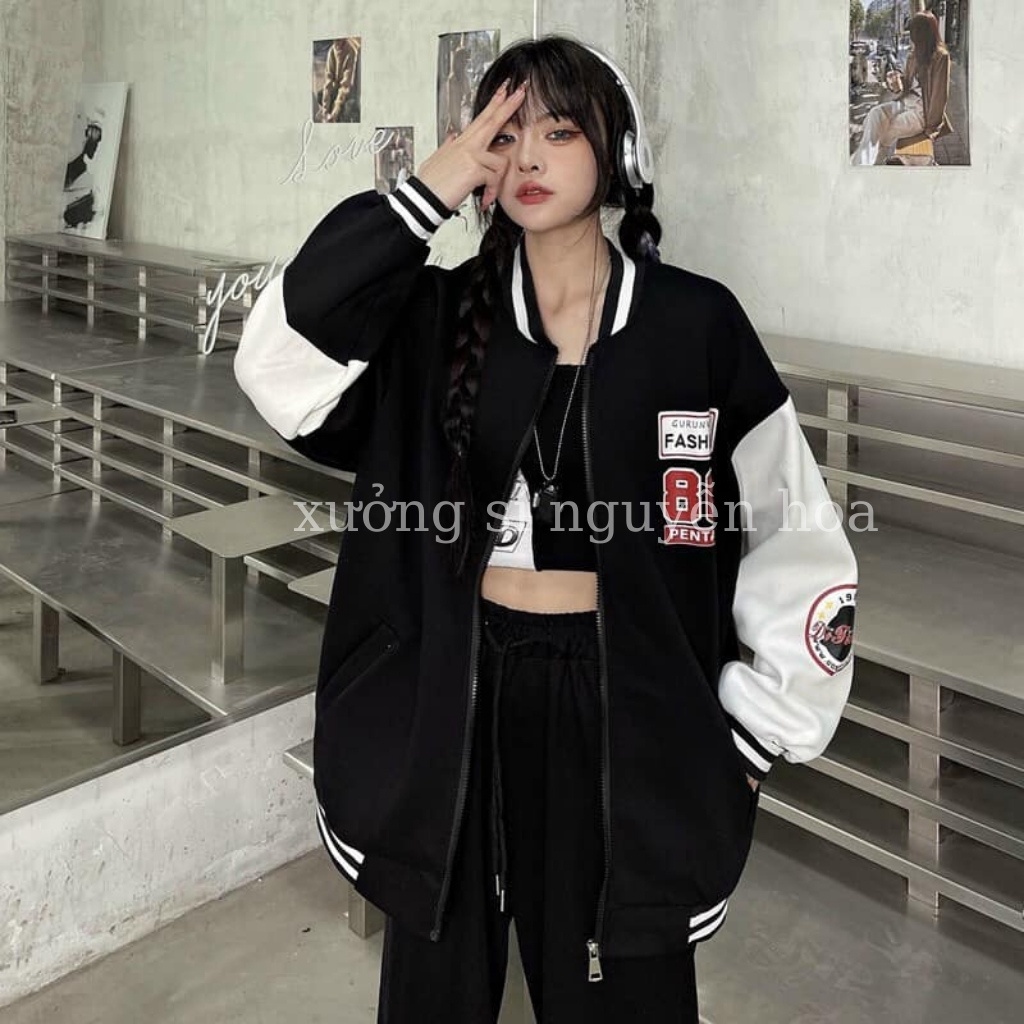 Áo bomber nỉ 86, áo khoác unisex form rộng nam nữ mặc được (kèm video/ảnh thật) Xưởng Sỉ Nguyễn Hoa | BigBuy360 - bigbuy360.vn