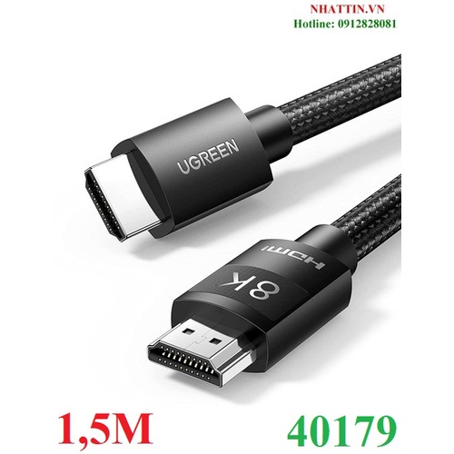 Cáp HDMI 2.1 dài 1,5M 8K@60Hz 48Gbps hỗ trợ HDR eARC Ugreen 40179