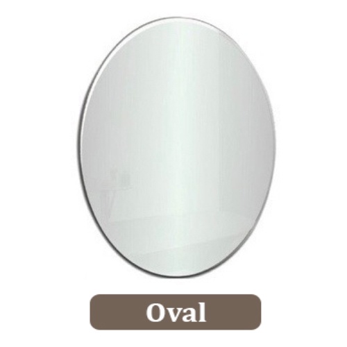 Gương treo tường nhà tắm oval kích thước 45 x 60 cm kèm kệ kiếng