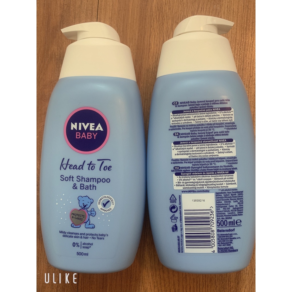 Sữa tắm gội NIVEA BABY head to toe 500ml - Nivea Baby