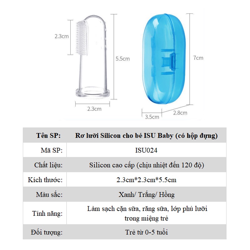 Rơ lưỡi silicon xỏ ngón cao cấp giúp vệ sinh răng miệng sạch sẽ và an toàn cho bé