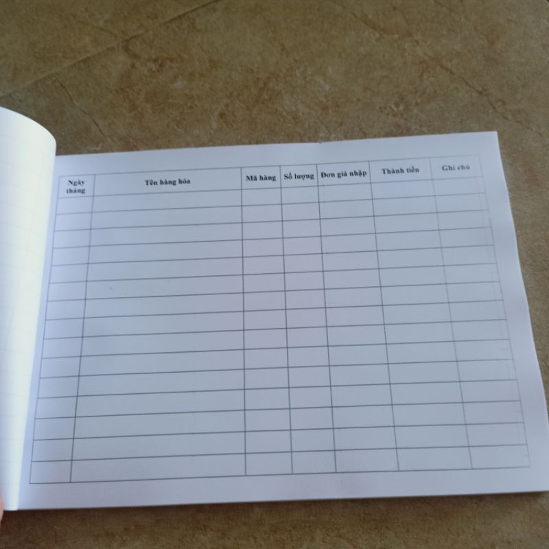 SỔ NHẬP HÀNG khổ a4 ngang bìa xanh dương có bóng kính