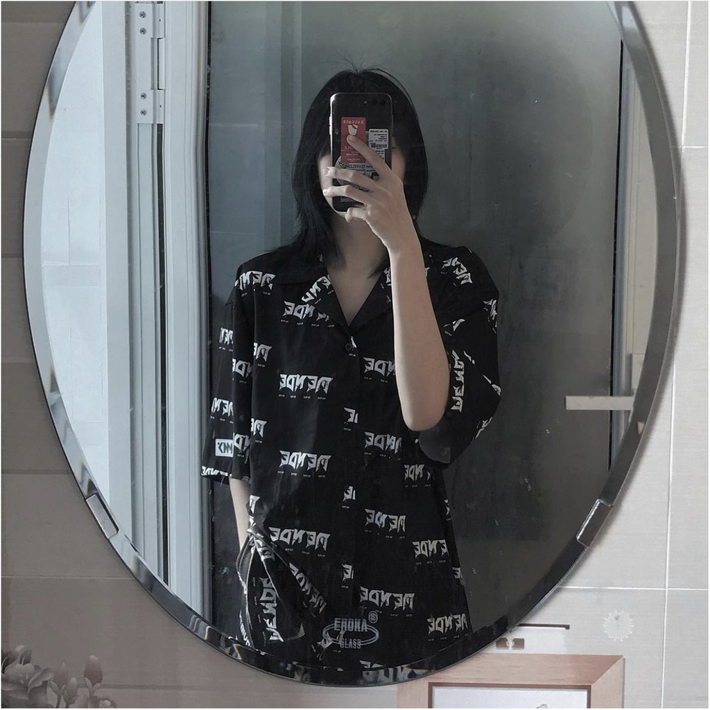 Áo Sơ Mi Unisex Form Rộng Nam Nữ Họa Tiết Chữ MENDE, Sơ Mi Nam Nữ Voan Chiffon mềm mịn, thoáng mát | BigBuy360 - bigbuy360.vn