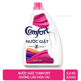 Nước Giặt Comfort Chống Lão Hóa Quần Áo Hương Thanh Lịch/ thời thượng (2,4Kg/Chai)