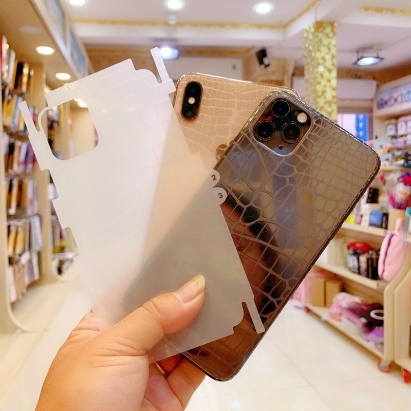 Dán lưng PPF trong vân cá sấu cho iPhone 12 12 Pro 11 11 Pro Max 11 Pro Xs Max XR XS 7 Plus 8 Plus bảo vệ lưng máy