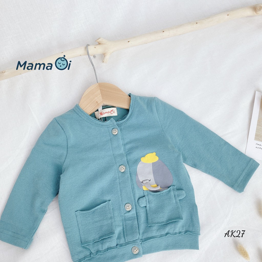 AK27 Áo khoác hình con voi 2 màu chất coton thái cho bé từ 0-12 tháng của Mama Ơi-Thời trang cho bé