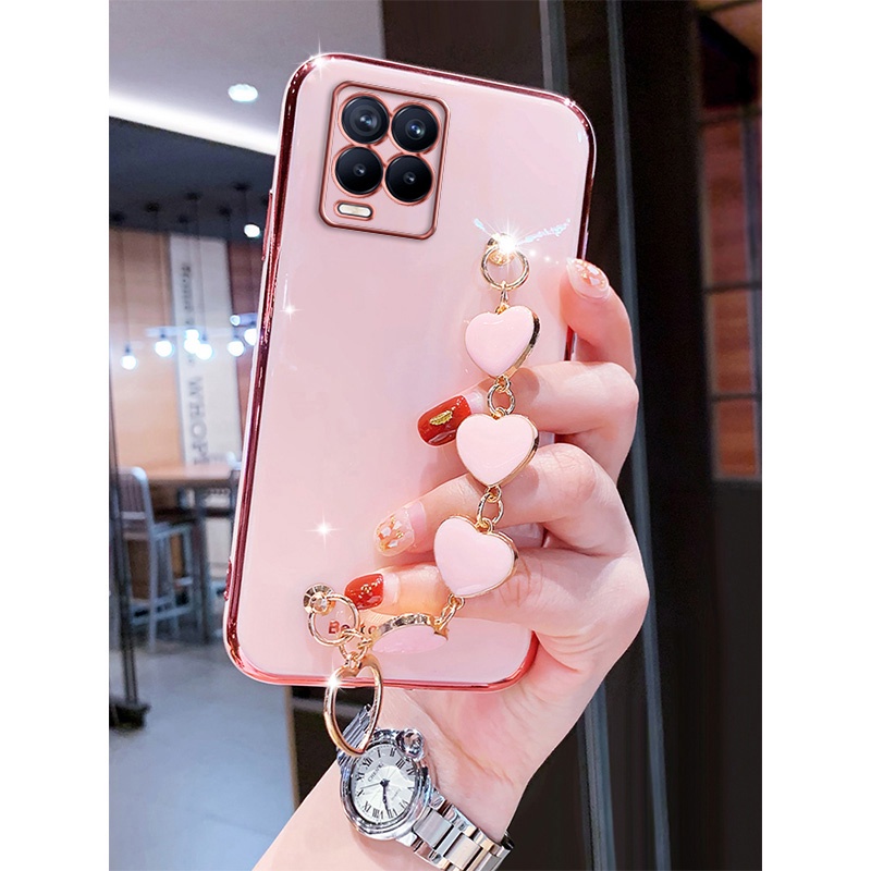 Ốp lưng OPPO A54 oppo A74 5G oppo A54 4g oppo a53 Ốp Điện Thoại Silicon Mềm Gắn Dây Đeo Cổ Tay Hình Trái Tim Cho OPPO A54 A74 5G A54