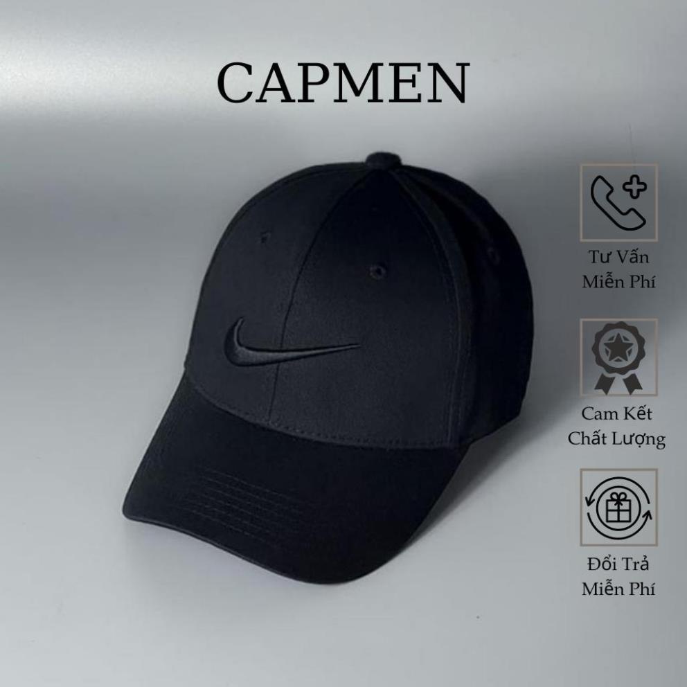 Mũ lưỡi trai NIKE nam nữ, nón kết trơn đen cao cấp mã TS93 *
