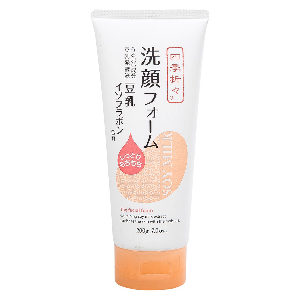 Sữa rửa mặt shikioriori soy milk facial foam Kumano yushi 200g (dưỡng ẩm đậu nành)  - Hachi Hachi Japan Shop