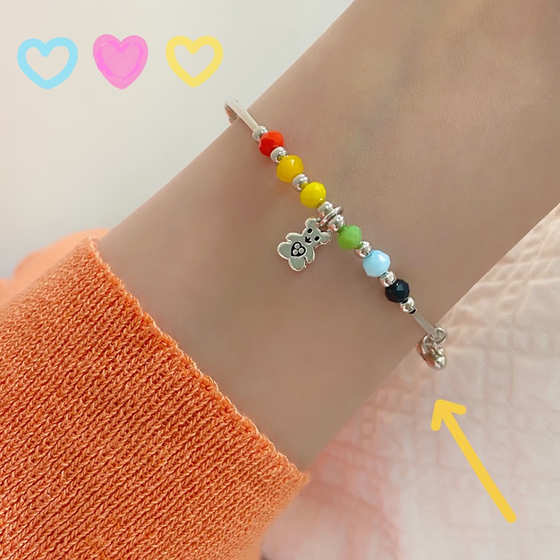 Vòng Tay Chuỗi Hạt Nhiều Màu Phong Cách Hàn Quốc Cổ Điển Thời Trang