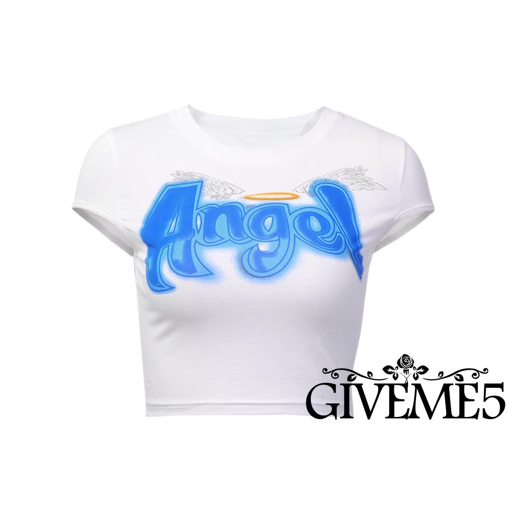 Áo thun lửng ngắn tay thời trang mùa hè dành cho nữ