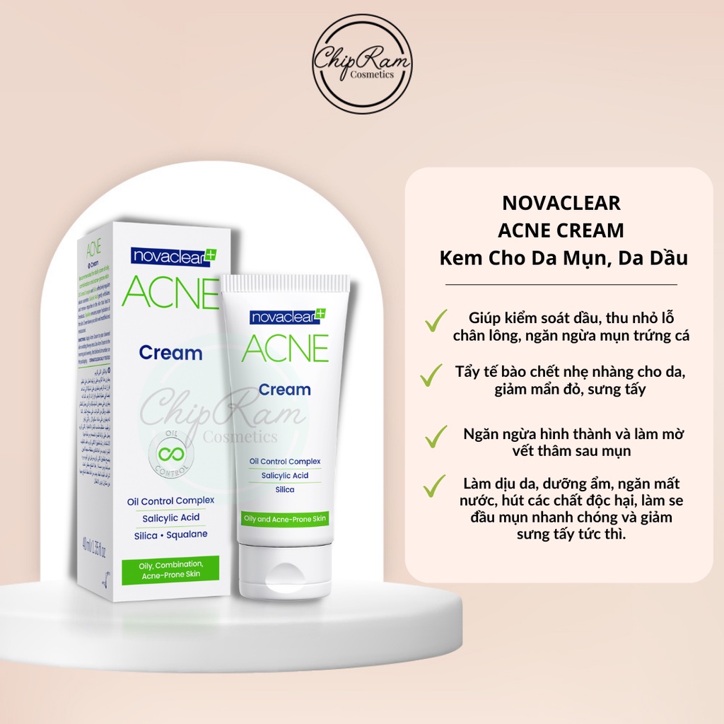 Kem mụn Novaclear+ Acne cream 40ml