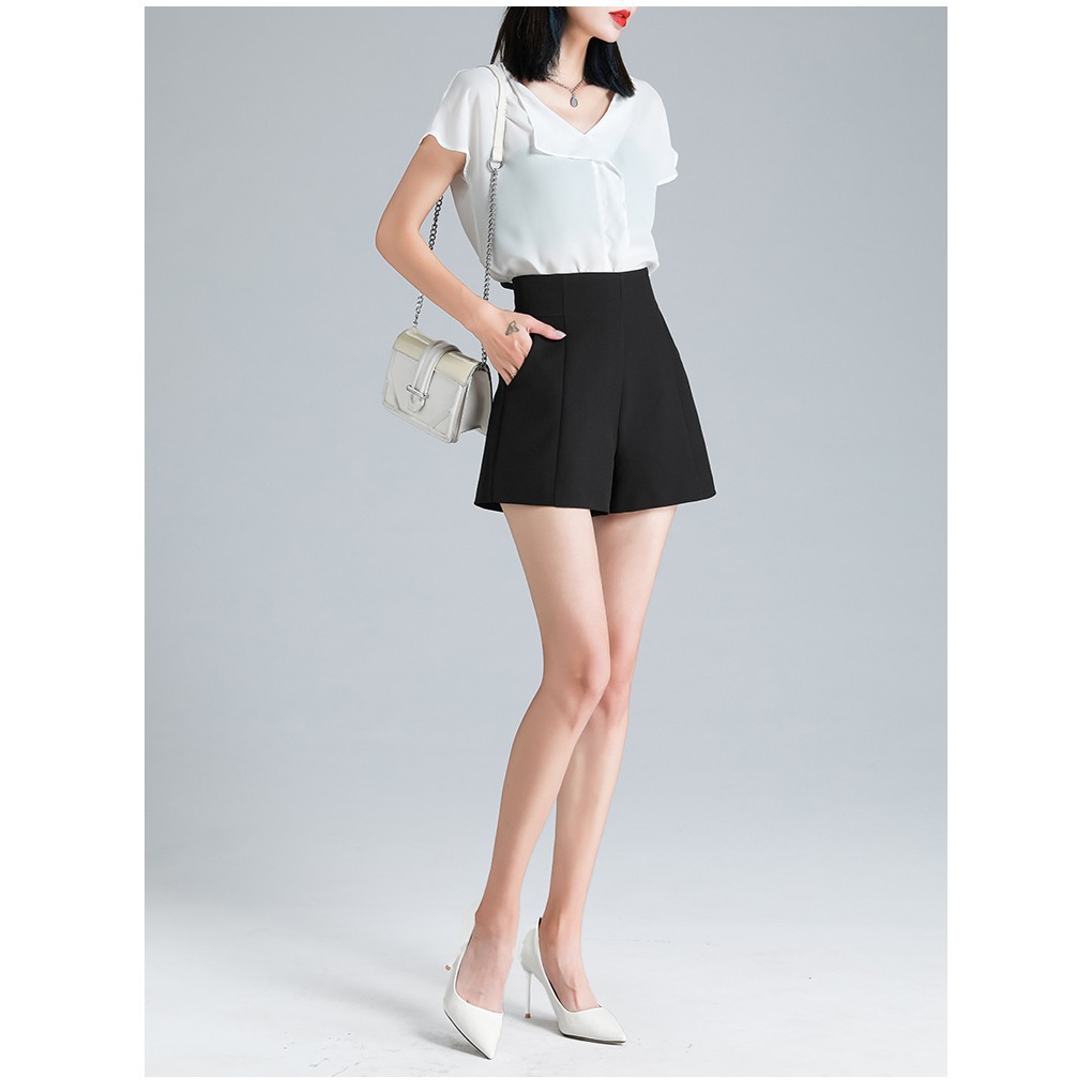 Quần Short Thun Nữ Mặc Nhà Lưng Cao LyLy Quần Đùi Nữ Ống Rộng Ngắn Đẹp, Sooc Cộc Màu Trắng Đen Hàn Quốc QD004 | BigBuy360 - bigbuy360.vn