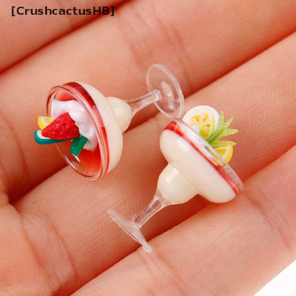 [CrushcactusHB] Mô Hình Ly Kem Sữa Chua Trang Trí Nhà Búp Bê Thu Nhỏ 1: 12 Bán Chạy