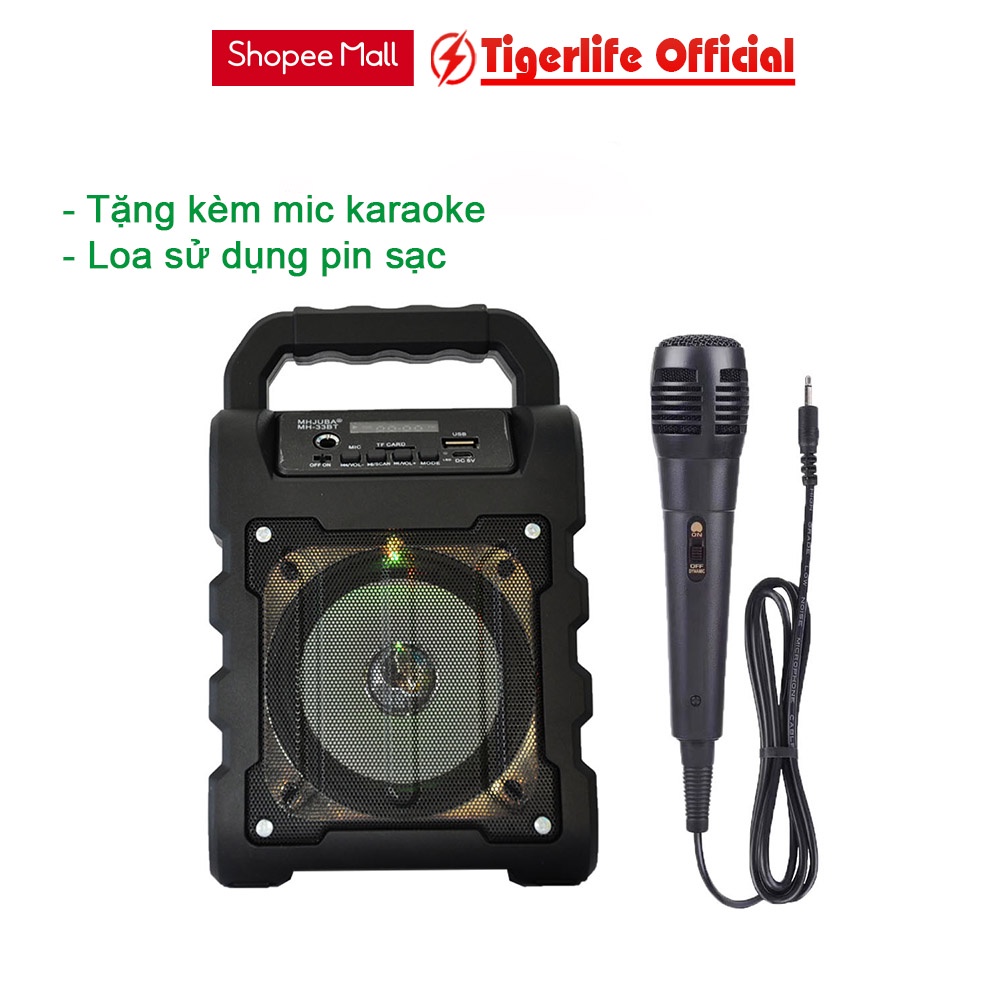Loa bluetooth karaoke mini Tigerlife JubaHL651 Bass 6.5 Inch nhạc qua ĐT Tivi Laptop MTB USB