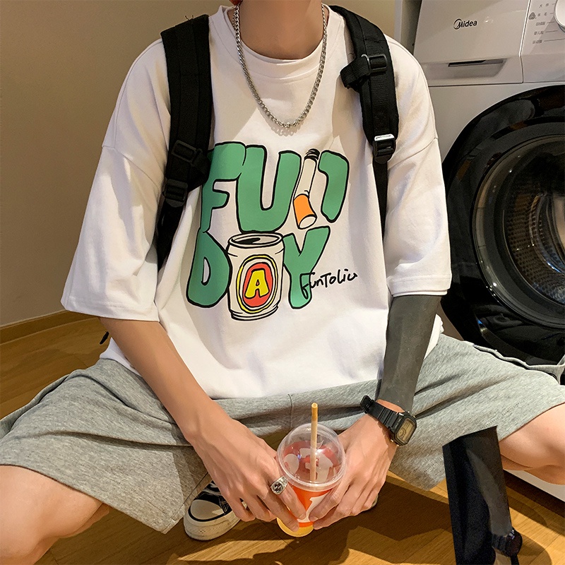 Áo Thun Nam Tay Ngắn Phong Cách hip hop Thời Trang