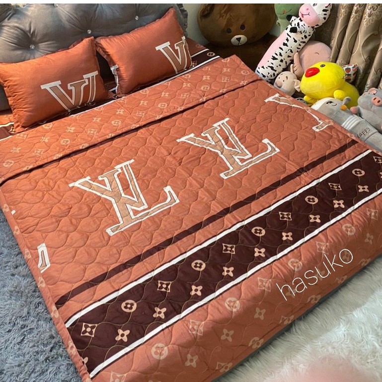 Bộ chăn ga gối poly 5 món chăn trần hè đủ mọi kích thước